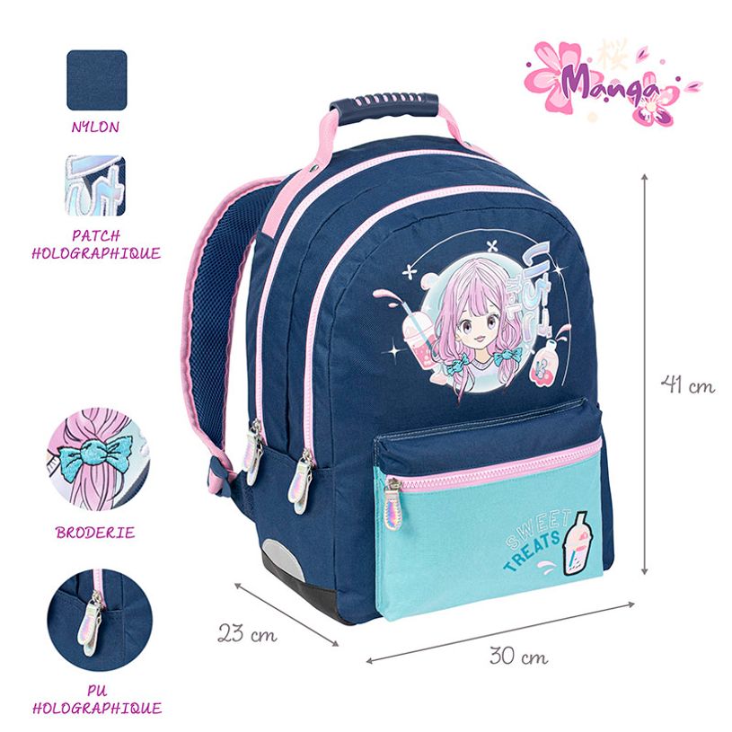 3135256244346-Sac à dos Manga - 2 compartiments - Bleu - Viquel-P_405226376_2-1