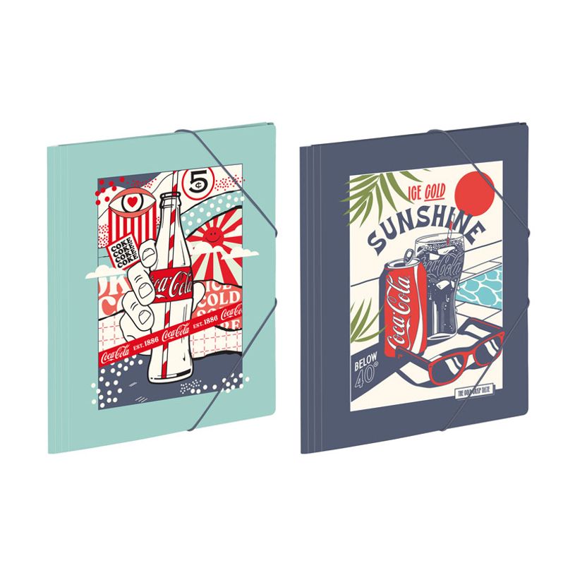 3135252014455- Chemise à élastique 3 rabats - A4 - Coca-Cola Sunshine - Viquel-P_405226470_1-0