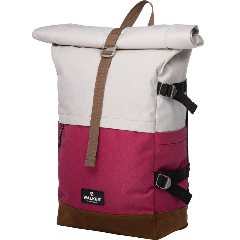 9002638241436-Sac à dos WALKER "Roll Up Pure Eco" - 2 compartiments coloris Popcorn / Fresh Pink-P_405226505_1-0
