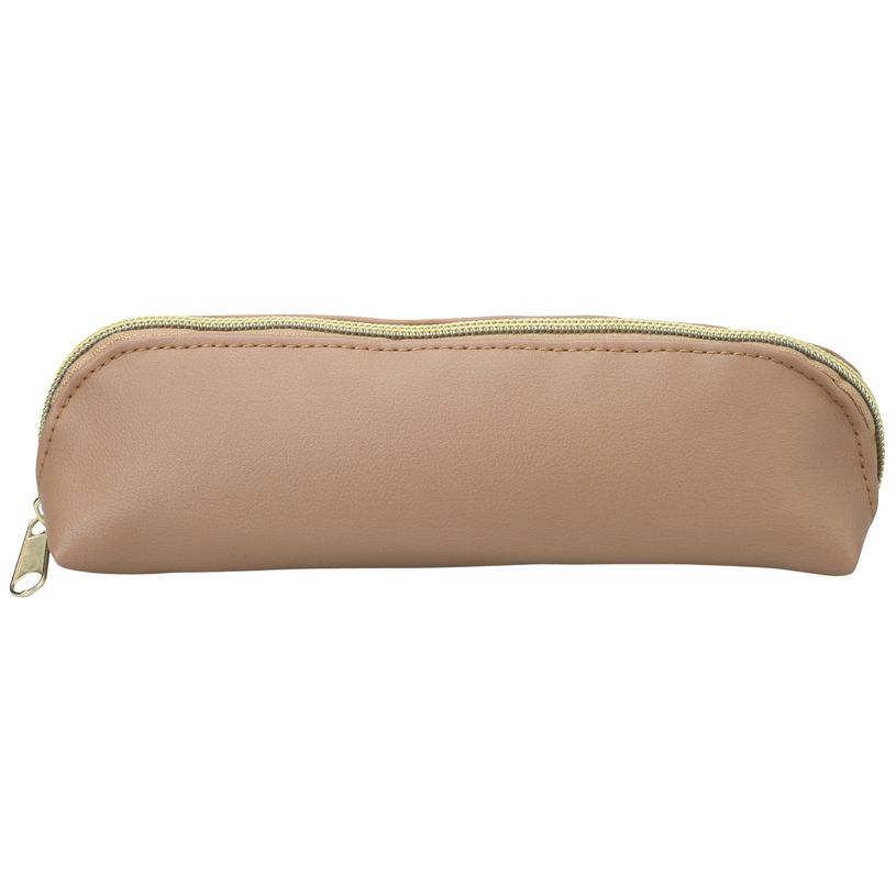 3173746253607-	Trousse ovale SCHOOL "Dots" coloris Camel-P_405226554_1-0