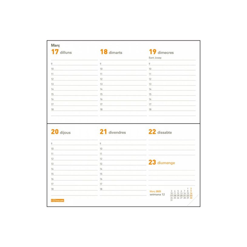 8422952389262-Finocam Plan P199C - Recharge pour agenda - 2025 - semainier - PL1 - 64 x 118 mm-P_405226628_1-0