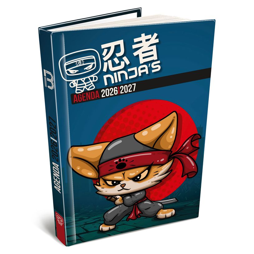 3592930027976-Agenda Ninja's Bleu - 1 jour par page - 12,5 x 17,5 cm - Bouchut--0