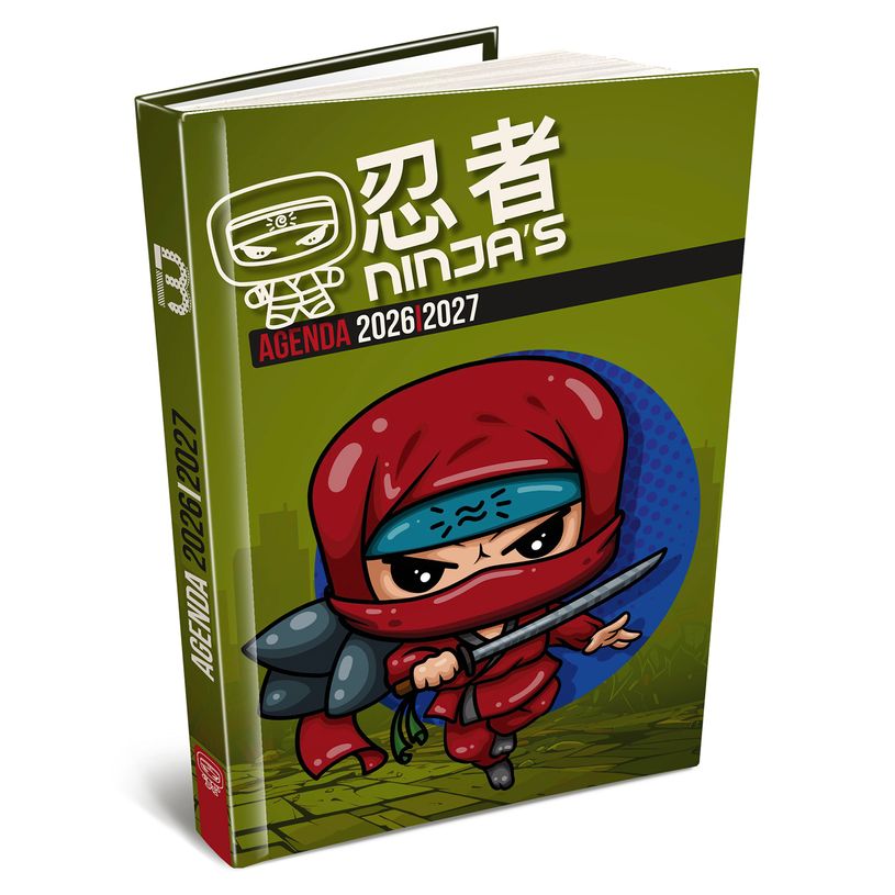 3592930027983-Agenda Ninja's Vert - 1 jour par page - 12,5 x 17,5 cm - Bouchut--0