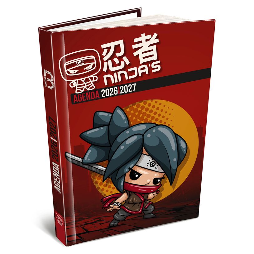 3592930027990-Agenda Ninja's Rouge - 1 jour par page - 12,5 x 17,5 cm - Bouchut--0