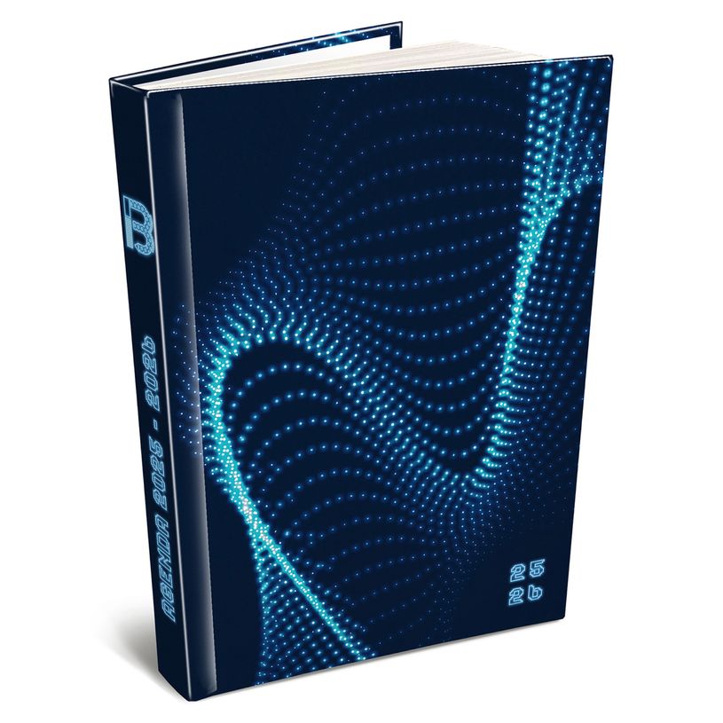 3592930027822-Agenda RDC reliure intégra année scolaire BOUCHUT "Techno" 12,5 x 17,5 cm coloris bleu P-P_405227444_1-0