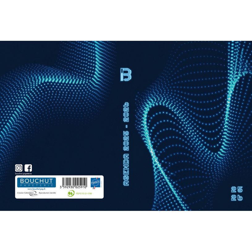 3592930027822-Agenda RDC reliure intégra année scolaire BOUCHUT "Techno" 12,5 x 17,5 cm coloris bleu P-P_405227444_2-1