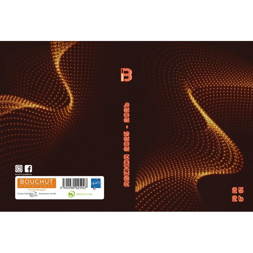 3592930027839-Agenda RDC reliure intégra année scolaire BOUCHUT "Techno" 12,5 x 17,5 cm coloris orange-P_405227445_2-1