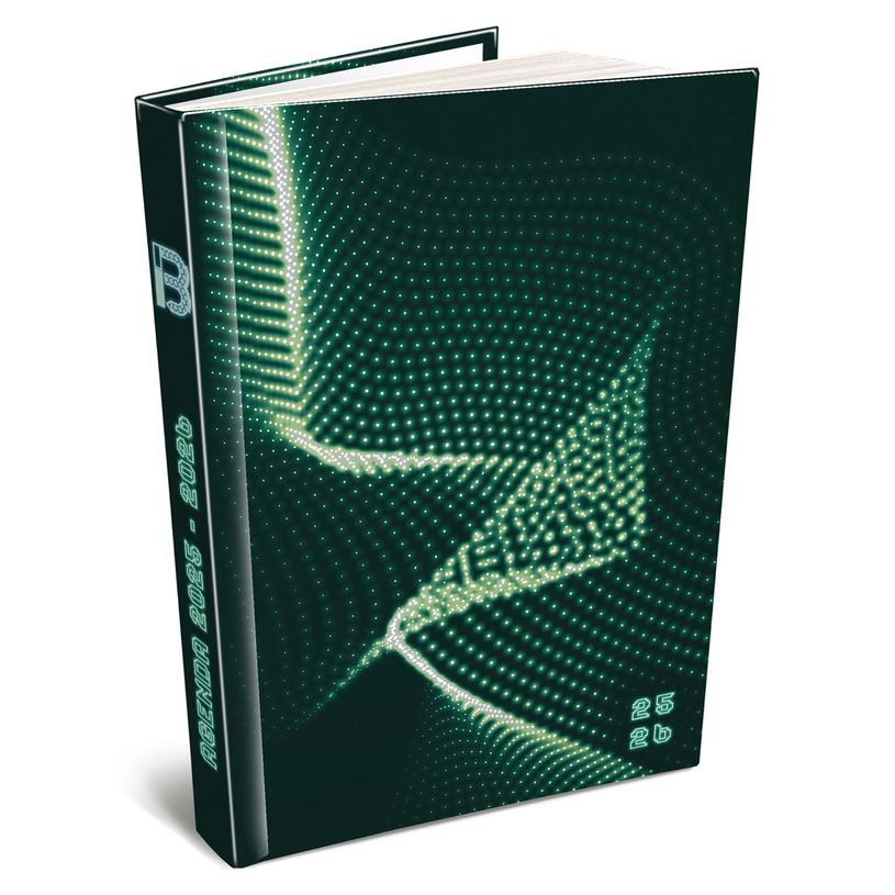 3592930027846-Agenda RDC reliure intégra année scolaire BOUCHUT "Techno" 12,5 x 17,5 cm coloris vert P-P_405227446_1-0