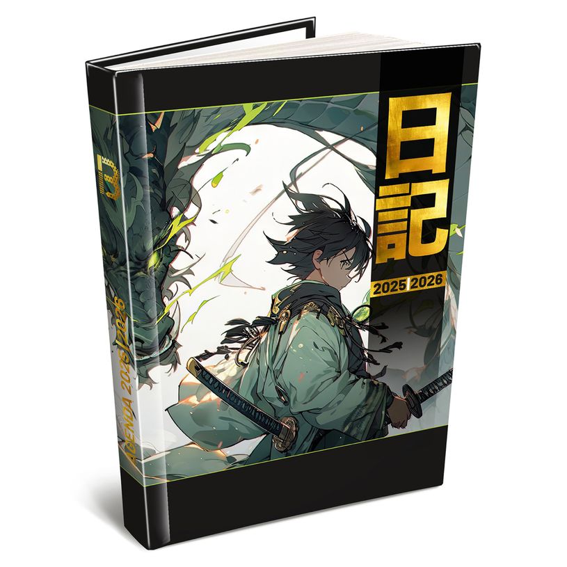 3592930025996-Agenda RDC reliure intégra année scolaire BOUCHUT "Manga vert" 12,5 x 17,5 cm -P_405227450_1-0