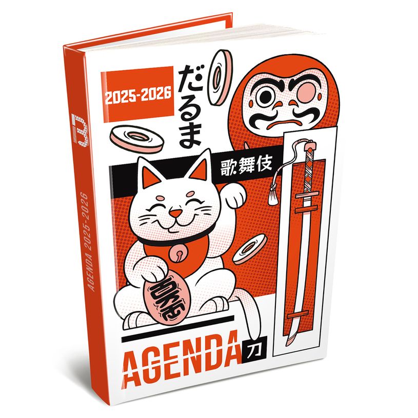 3592930027891-Agenda RDC reliure intégra année scolaire BOUCHUT "Manga rouge" 12,5 x 17,5 cm -P_405227451_1-0