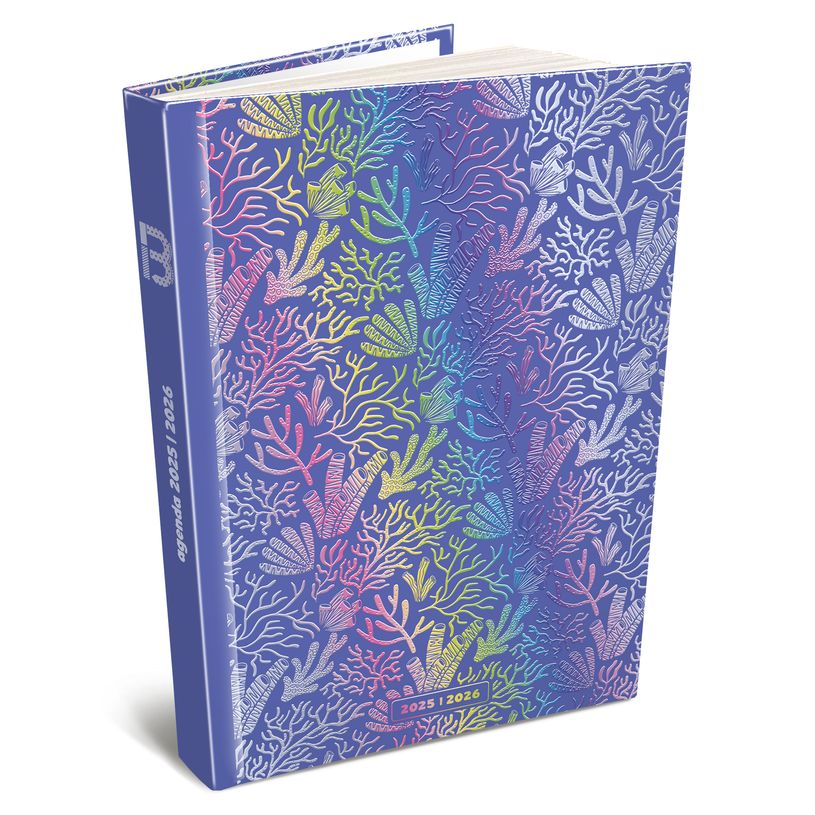 3592930026030-Agenda RDC reliure intégra année scolaire BOUCHUT "Girly Océan" 12,5 x 17,5 cm PEFC 70 -P_405227455_1-0