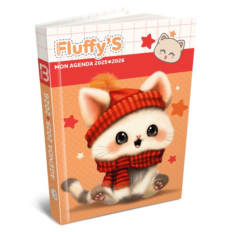3592930028027-Agenda RDC reliure intégra année scolaire BOUCHUT "Fluffy's Chat" 12,5 x 17,5 cm PEFC 70-P_405227457_1-0