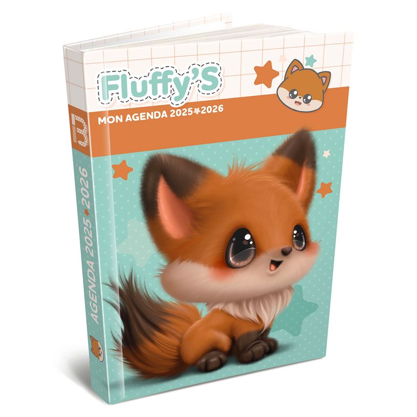 3592930028003-Agenda RDC reliure intégra année scolaire BOUCHUT "Fluffy's Renard" 12,5 x 17,5 cm PEFC -P_405227459_1-0