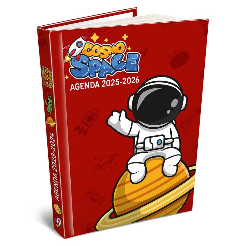 3592930027990-Agenda RDC reliure intégra BOUCHUT "Cosmo Space" 12,5 x 17,5 cm coloris rouge -P_405227462_1-0