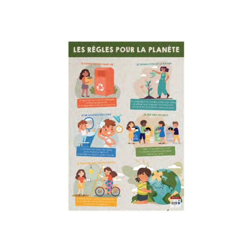 3592930023954-Bouchut - Poster pédagogique - 52 x 76 cm - Les règles pour la planète-P_405227471_1-0