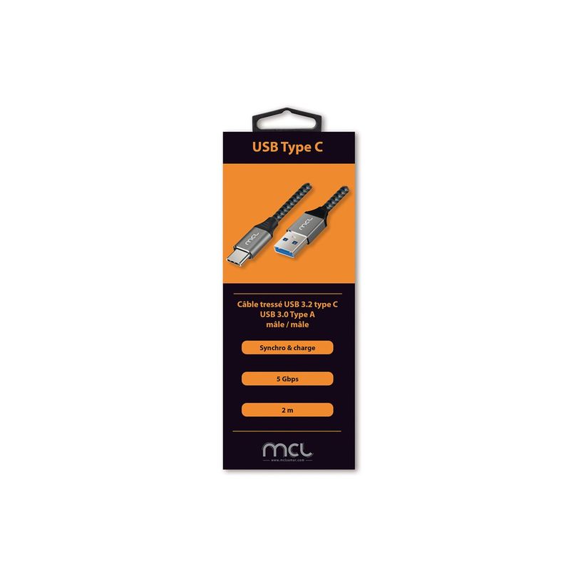 3700224767433-MCL - Câble USB - 24 pin USB-C (M) pour USB type A (M) - USB 3.0 - 3 A - 2 m - noir et gr-P_405227644_1-1
