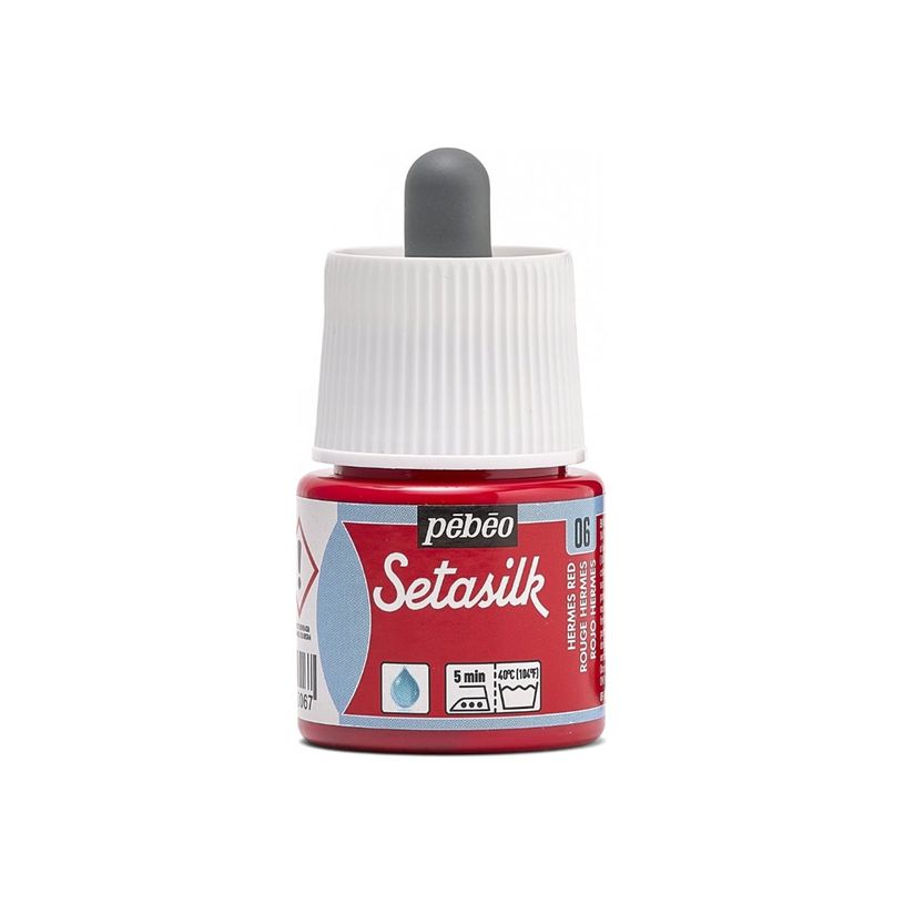 3167861810067-Pebeo Setasilk - Peinture pour soie - hermes red - brillant - 45 ml-P_405227813_3-0