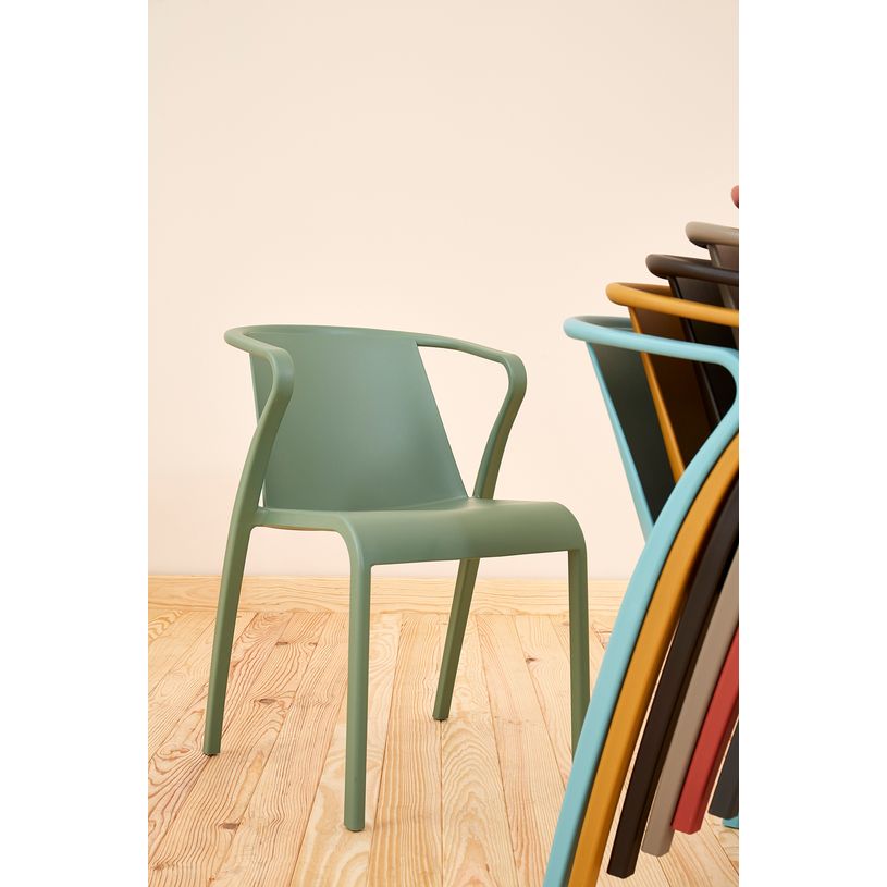 8414376928769-Fauteuil empilable FADO - Ezpeleta professionnel - Olive-P_405227954_3-2
