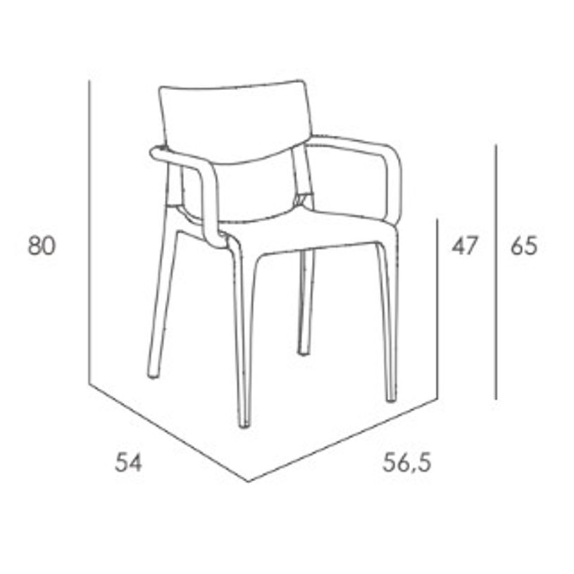 8414376746592-Fauteuil empilable TOWN - Ezpeleta professionnel - Moutarde-P_405227964_4-3