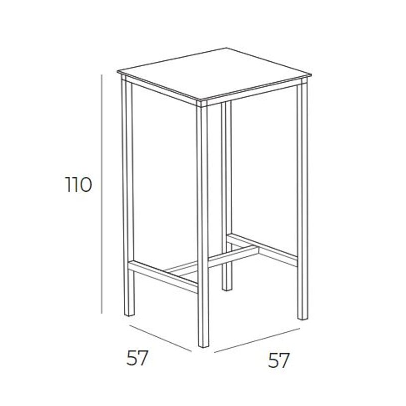 8414376934388-Table haute 70x70 cm URBAN - Ezpeleta professionnel - Blanc-P_405227991_5-4