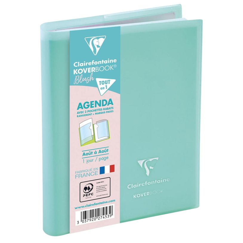 3037920274539-Agenda Koverbook Pastel - 1 jour par page - 12 x 17 cm - disponible dans différentes couleurs - Exacom--1
