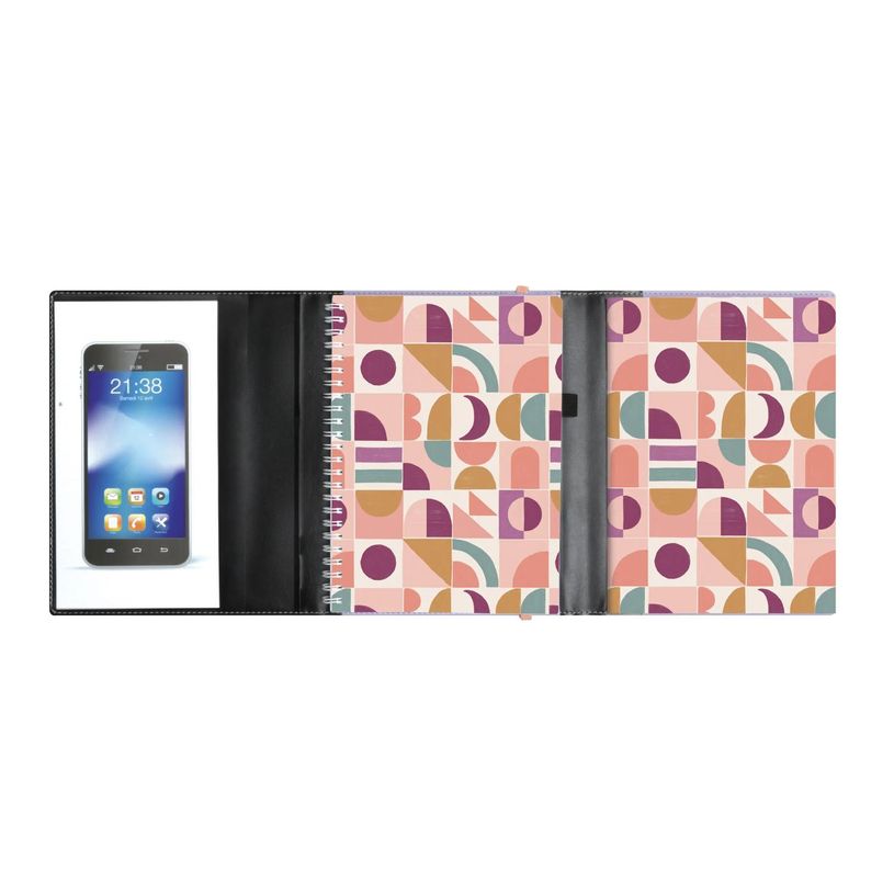 3660942087650-Agenda de bureau spiralé 16 mois Paloma All in One - 1 semaine sur 1 page - 15 x 21 cm - Pêche - Exac--1