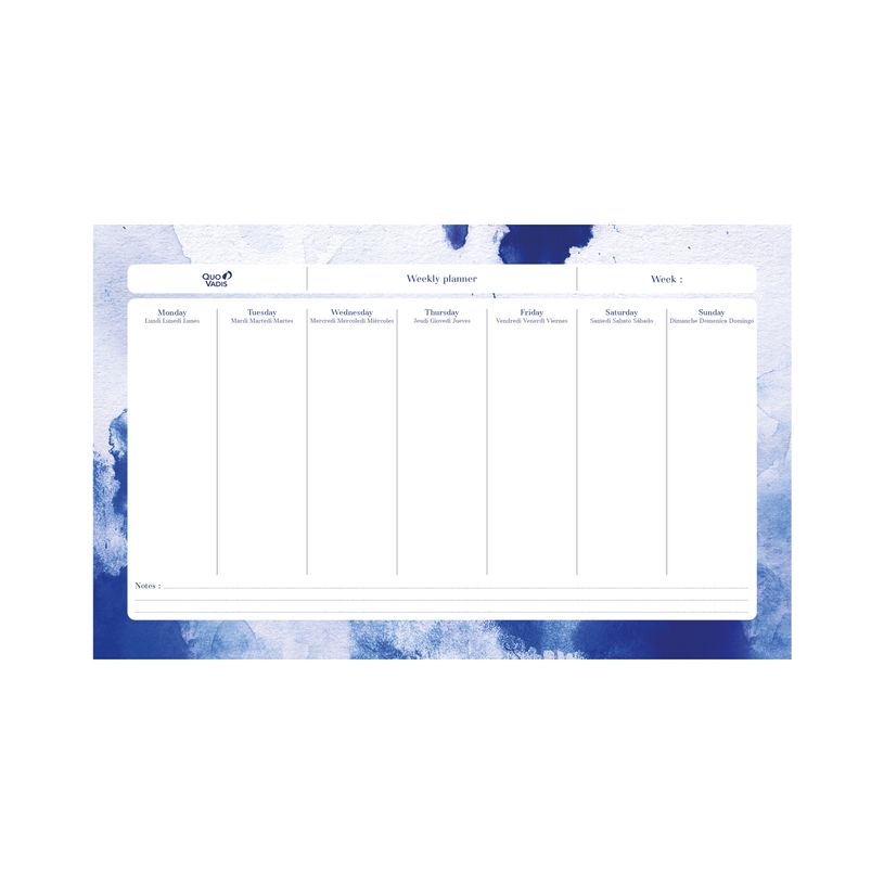 3371010532148-Quo Vadis - Sous-main perpétuel à feuillets - Multilingue - Iconique - Multicolore - Perpétuel - 16,5x26,5 cm - Papier Clairefontaine blanc - Fabri--0