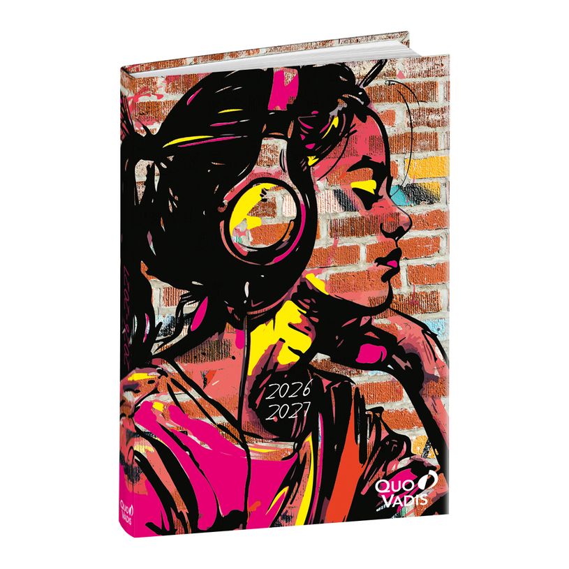 3371010525324-Quo Vadis - Agenda année scolaire - 2026-2027 - Eurotextagenda - Journalier - Multilingue - Graffiti - Multicolore - 12 mois de août à j--0