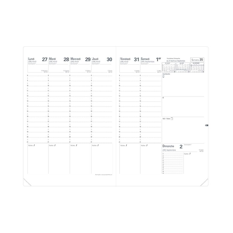 3371010529131-Quo Vadis - Agenda 16 mois - 2026-2027 - Planning SD - Semainier Planning - Français - Club - Beige - 16 mois de septembre à décembre - 18x24 cm - Papier Clairefontaine blanc - Fabri--1