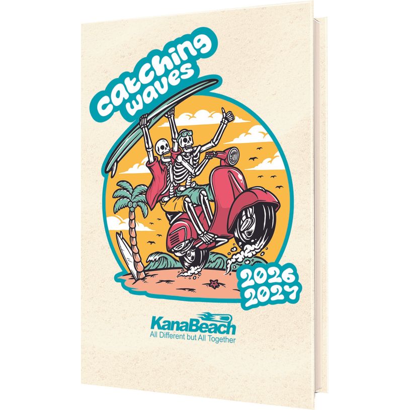 3664447222059-Agenda Kanabeach - 1 jour par page - 12,5 x 17,5 cm - Squelette - Oberthur--0