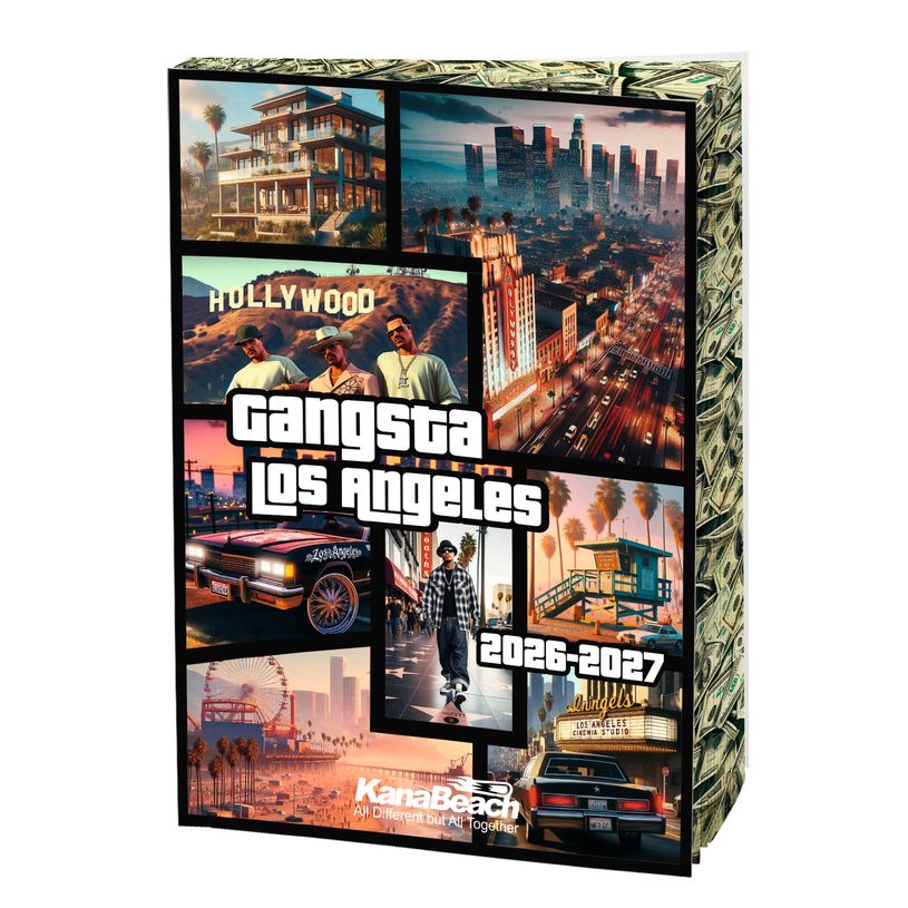 3664447220703-Agenda Kanabeach - 1 jour par page - 12,5 x 17,5 cm - Gangsta Los Angeles - Oberthur--0