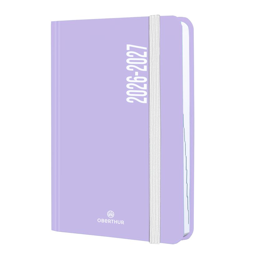 3664447222257-Agenda à élastique Alabama - 1 jour par page - 12,5 x 17,5 cm - lilas - Oberthur--0