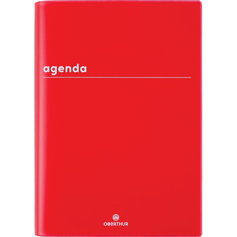 3664447216874-Agenda Boréal - 1 jour par page - 15 x 21 cm - rouge - Oberthur--0