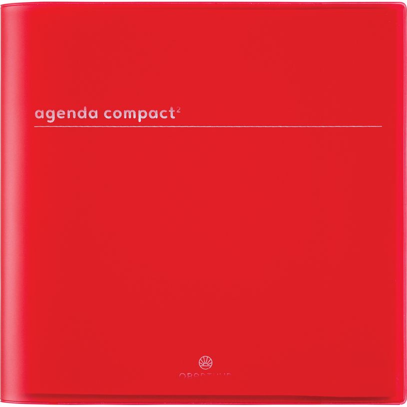 3664447217024-Agenda Boréal - 1 semaine sur 2 pages - 16,5 x 16,5 cm - rouge - Oberthur--0