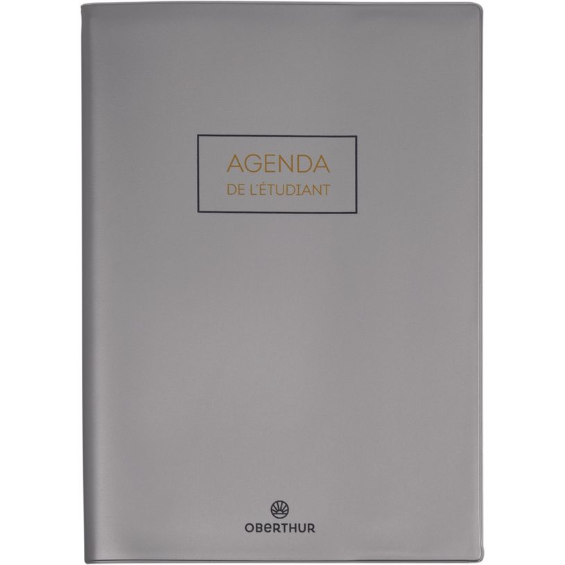 3664447217246-Agenda Cirrus - 1 jour par page - 12,5 x 17,5 cm - gris foncé - Oberthur--0