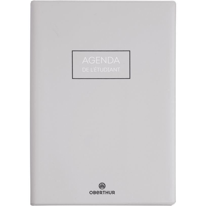 3664447217253-Agenda Cirrus - 1 jour par page - 12,5 x 17,5 cm - gris clair - Oberthur--0