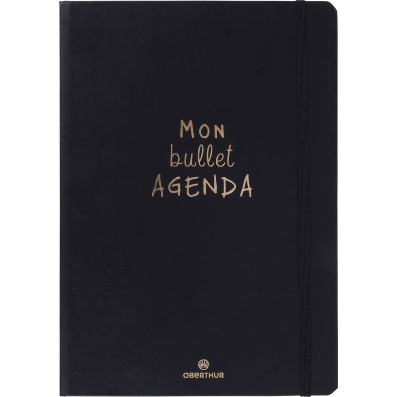 3664447218960-Bullet Agenda - 1 semaine sur 2 pages - 15 x 21 cm - noir - Oberthur--0