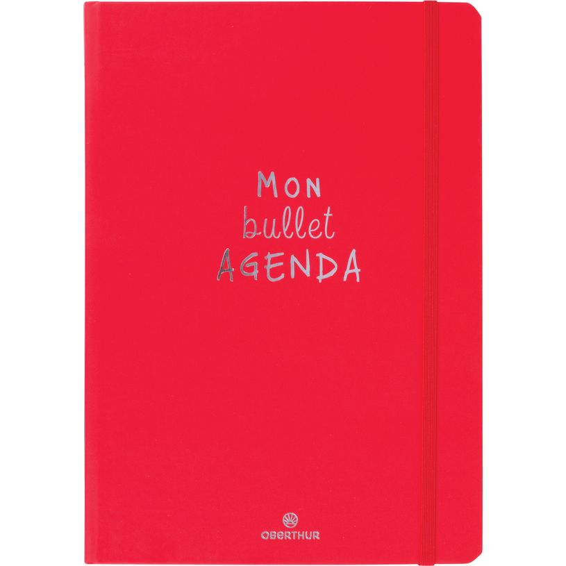 3664447218984-Bullet Agenda - 1 semaine sur 2 pages - 15 x 21 cm - rouge - Oberthur--0