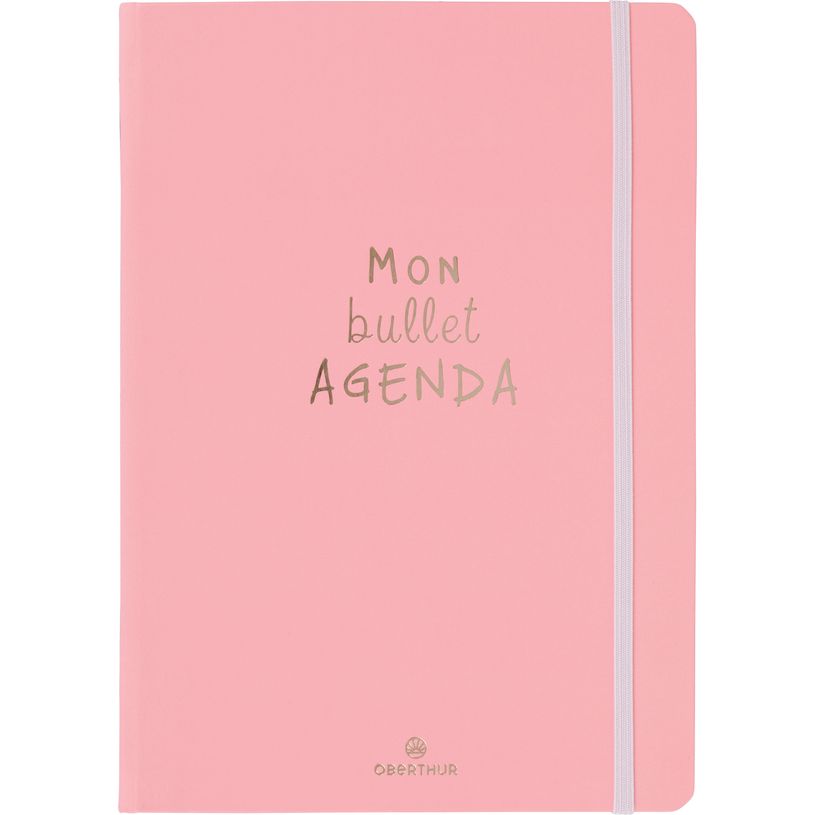 3664447219004-Bullet Agenda - 1 semaine sur 2 pages - 15 x 21 cm - rose pale - Oberthur--0