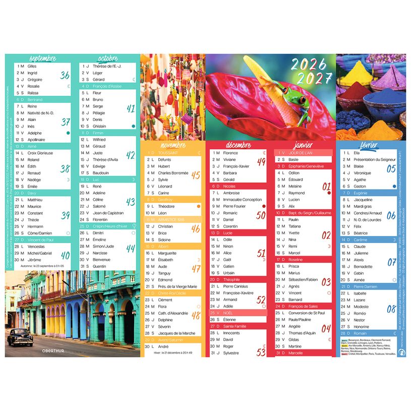 3664447218694-Calendrier Color Story - 6 mois par face - 21 x 26,5 cm - Oberthur--0