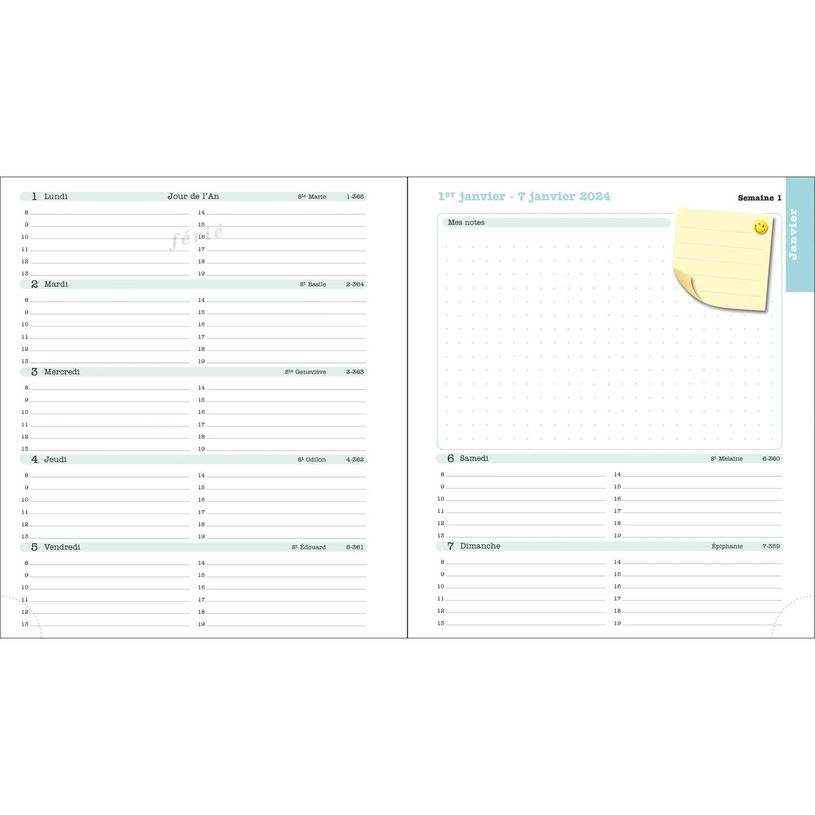3660942087186-Agenda de bureau spiralé Color Design - 1 semaine sur 2 pages - 15 x 17 cm - tournesols --P_405228035_2-1