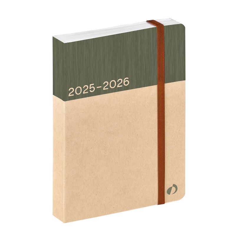 3371010533145-EUROTEXTAGENDA RECYCLÉ ML Arrakis - Kaki - 12x17 cm - avec élastique - Journalier - 12 mois d-P_405228096_1-0