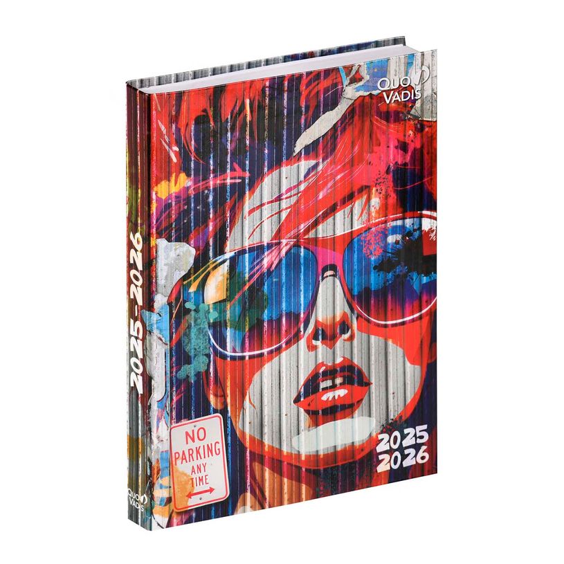 Agenda Scolaire Quo Vadis 2025-2026 - Journalier Multilingue - Format 12x17 Cm - Style Graffiti