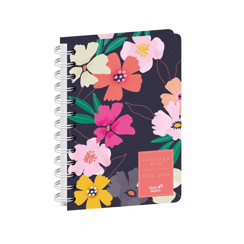 3371010527281-EUROTEXTAGENDA SPIRALÉ ML Daisy - Sauvage - 12x17 cm - Journalier - 12 mois de août à j-P_405228187_1-0