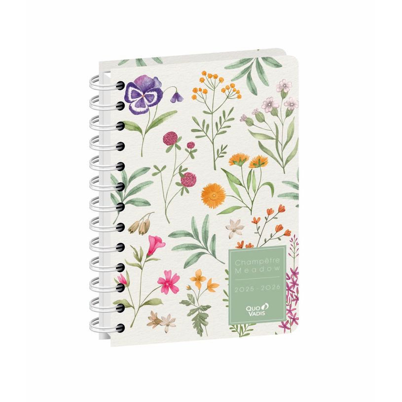 3371010527311-EUROTEXTAGENDA SPIRALÉ ML Daisy - Herbier - 12x17 cm - Journalier - 12 mois de août à j-P_405228189_1-0