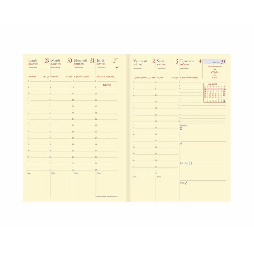 3371010526246-UNIVERSITAIRE PRESTIGE FR Recharge - 10x15 cm - Semainier - 13 mois de août à août - Qu-P_405228245_1-0