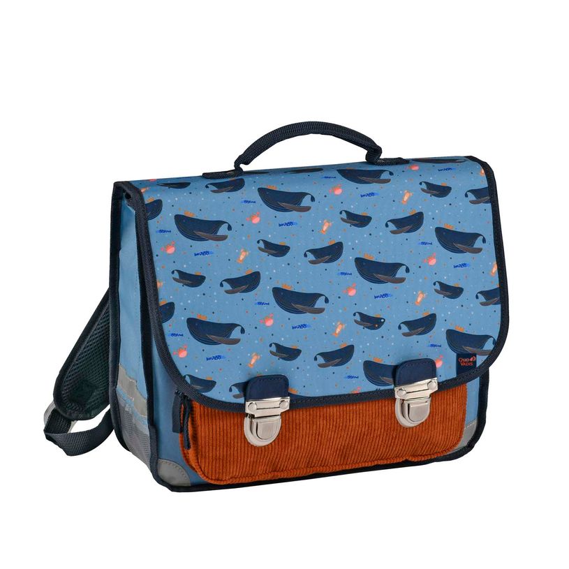 3371010472291-CARTABLE 36 VINTAGE - 2 COMPARTIMENTS Animascot - Baleine - 36x30x14 cm-P_405228342_1-0