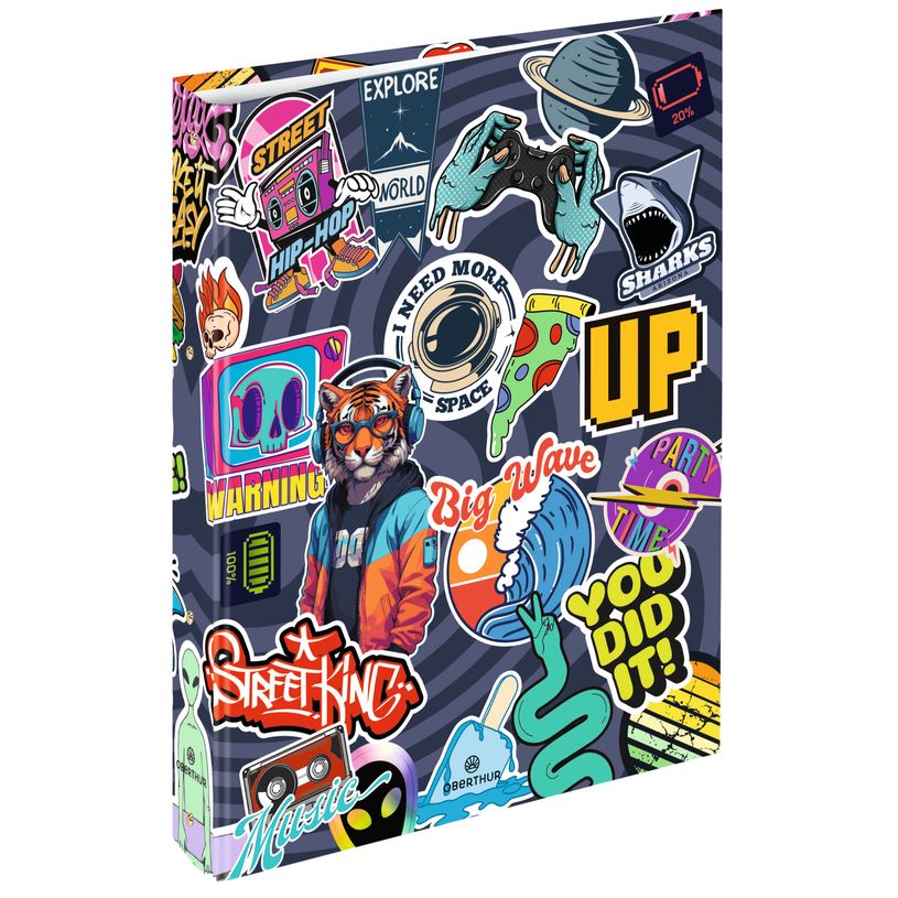 3664447192802-Classeur A4 dos 40 Geek - 25 x 32 cm - Oberthur-P_405228397_1-0