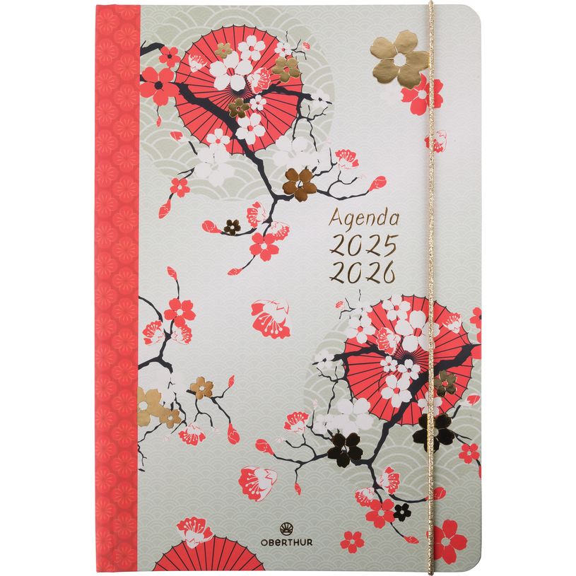 3664447221410-Agenda à élastique Sakura - 1 semaine sur 2 pages - 17 x 24,5 cm - fleurs de cerisiers --P_405228479_1-0