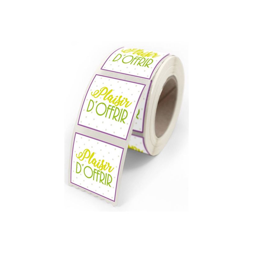 3281650479195-Créastyl Simple - Étiquettes cadeau "plaisir d'offrir" - 4 cm x 3.5 cm-P_405228826_2-3